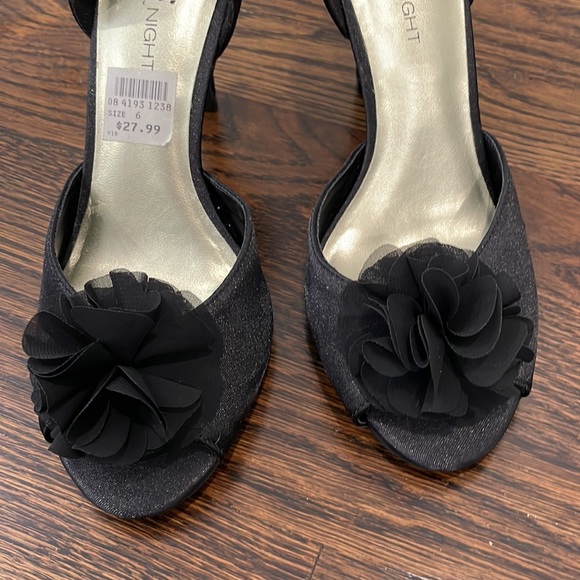 Fioni Black Satin Three Inch Heels - Picture 7 of 8